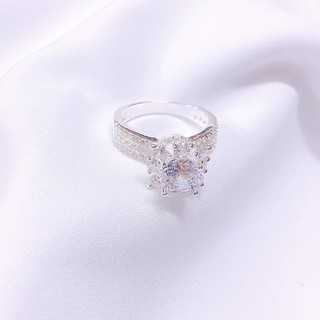 Nhẫn bạc thật, nhẫn nữ mặt đá cao mẫu mới sang chảnh ms01 trang sức bạc jqn 4