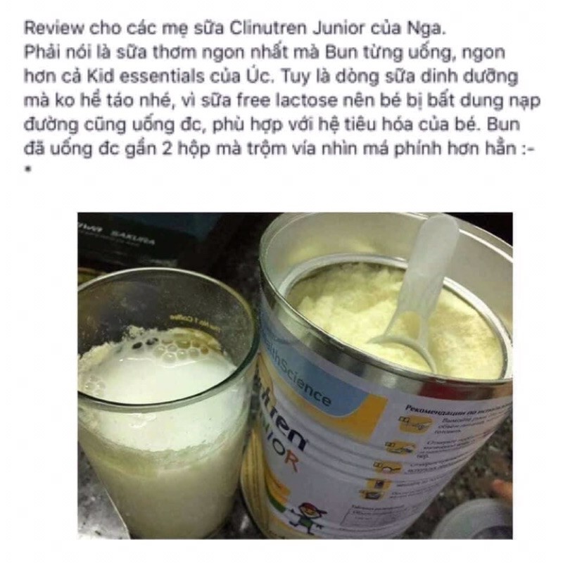 Sữa Béo Clinutren junior Nga hộp 400g