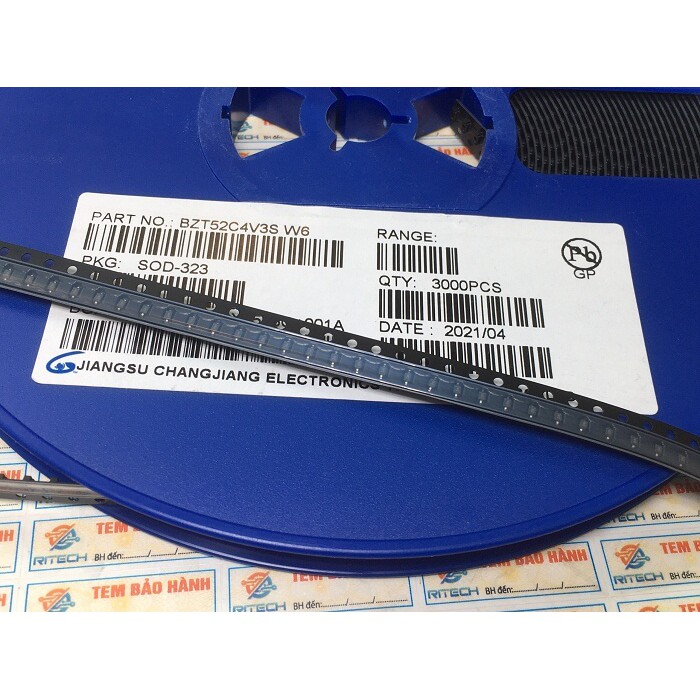 Combo 45 chiếc BZT52C4V3S kí hiệu W6 diode zenner 4.3V SOD-323 0805