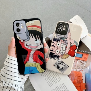 Ốp điện thoại TPU silicon mềm hình vuông họa tiết One Piece Luffy cho iPhone 13 Pro Max 11 12 6 6s 7 8 Plus XR XS
