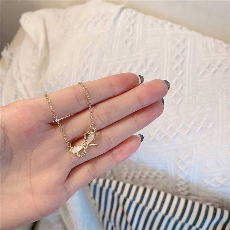 Dây Chuyền Bạc Đính Hạt Ngọc Trai Nhân Tạo Phong Cách Hàn Quốc Nhật Bản F877