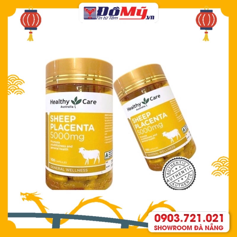 Viên Uống Nhau Thai Cừu Healthy Care Sheep Placenta (5000mg x 100 viên)