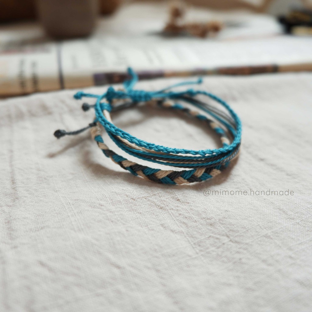 Set vòng wateproof phối màu xám xanh kem