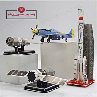 Mô hình 3D giấy tự lắp ráp, hình tàu bay, vệ tinh, tên lửa - Đồ chơi sáng tạo - Đồ chơi thông minh.