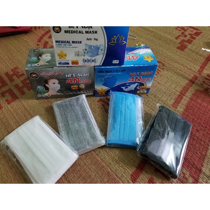 Khẩu trang kháng khuẩn 😷Freeship😷 Duy Ngọc Xanh/Xám/Đen/Trắng 4 Lớp Cao Cấp (50C) | BigBuy360 - bigbuy360.vn