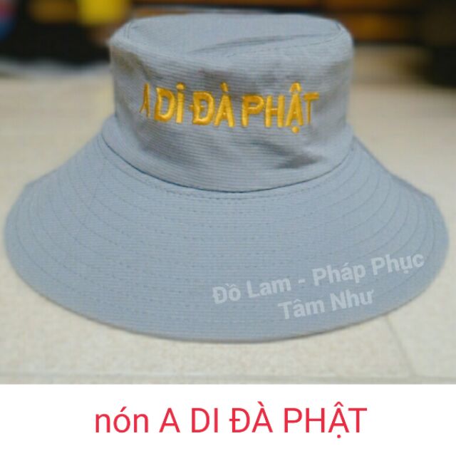 Nón A DI ĐÀ PHẬT , nón đi chùa , nón phật tử , nón lam , nón nâu