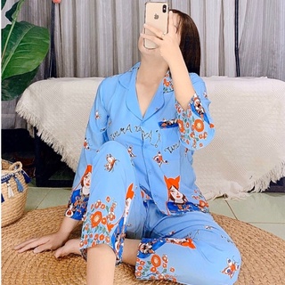 Đồ bộ nữ pijama lụa tay dài SP0064