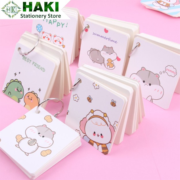 Thẻ flashcard tiếng anh 80 trang HAKI hình thú cho bé FC02