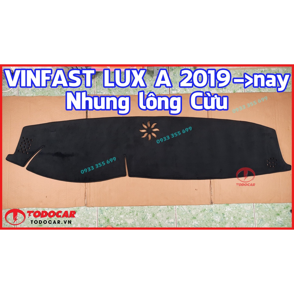 Thảm Taplo VINFAST LUX A 2.0 bằng Nhung lông Cừu, Da vân Carbon, Da vân Gỗ 2019 2020 2021 2022