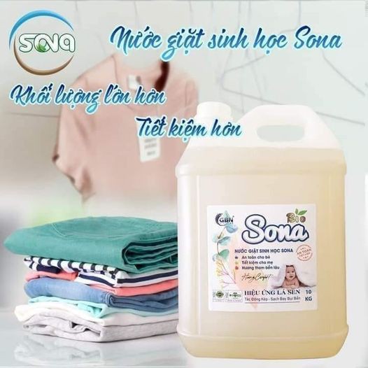 Nước giặt xả 2 trong 1 hương nước hoa comfor sinh học SONA 10 KG giặt máy cửa trước cửa ngang giặt tay tiết kiệm nước