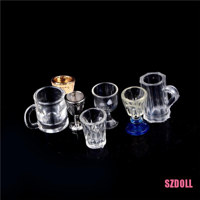 Set 2 Ly Bia Bằng Kính Tỉ Lệ 1:12 Dành Cho Nhà Búp Bê