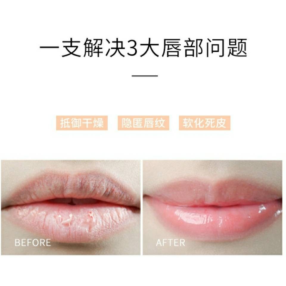 Balm ống trắng, dưỡng ẩm, tẩy da chết, hydrat hóa liên tục, làm cho môi mềm đầy màu đỏ, đồng hành Vaseline,