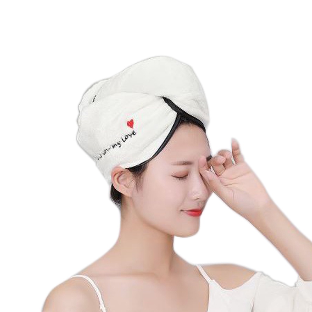 Khăn quấn ủ tóc lau khô siêu tốc - Khăn quấn lau khô tóc có nút cài