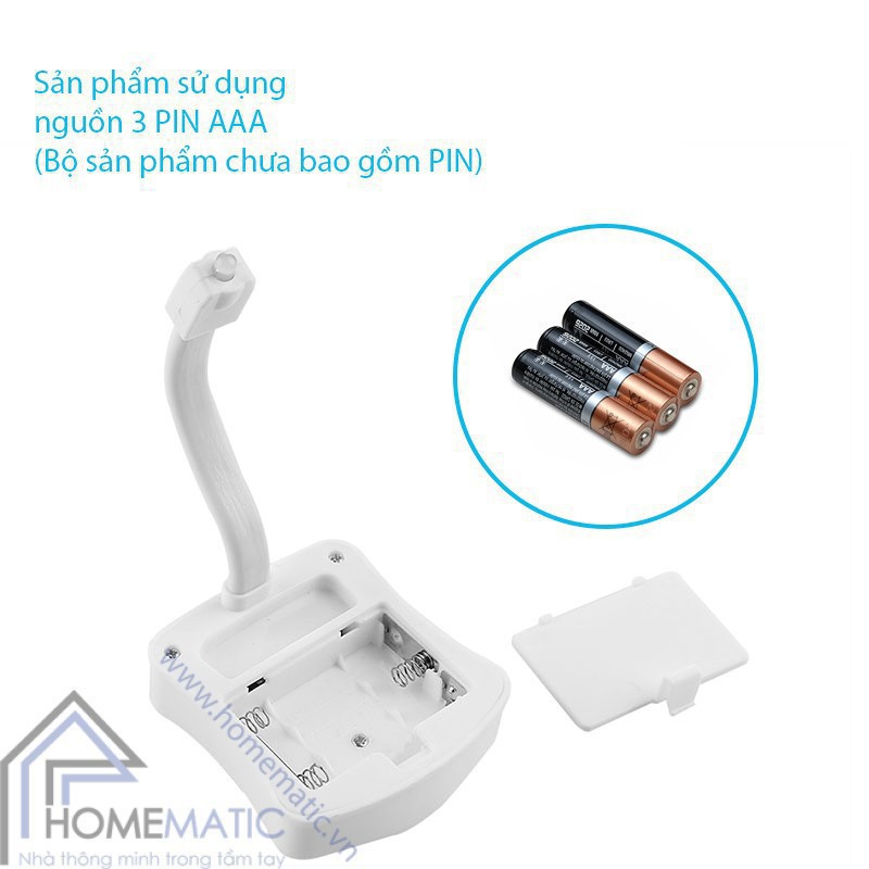 Đèn cảm biến gắn bồn cầu gồm 8 đèn led siêu sáng