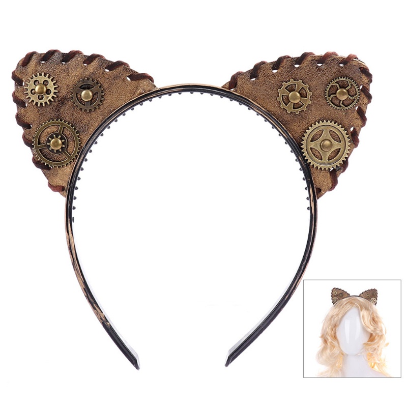 Băng Đô Tai Mèo Phong Cách Steampunk Halloween