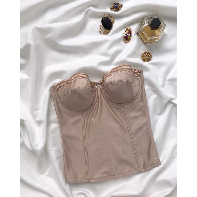Áo corset cúp ngực nâu 2hand