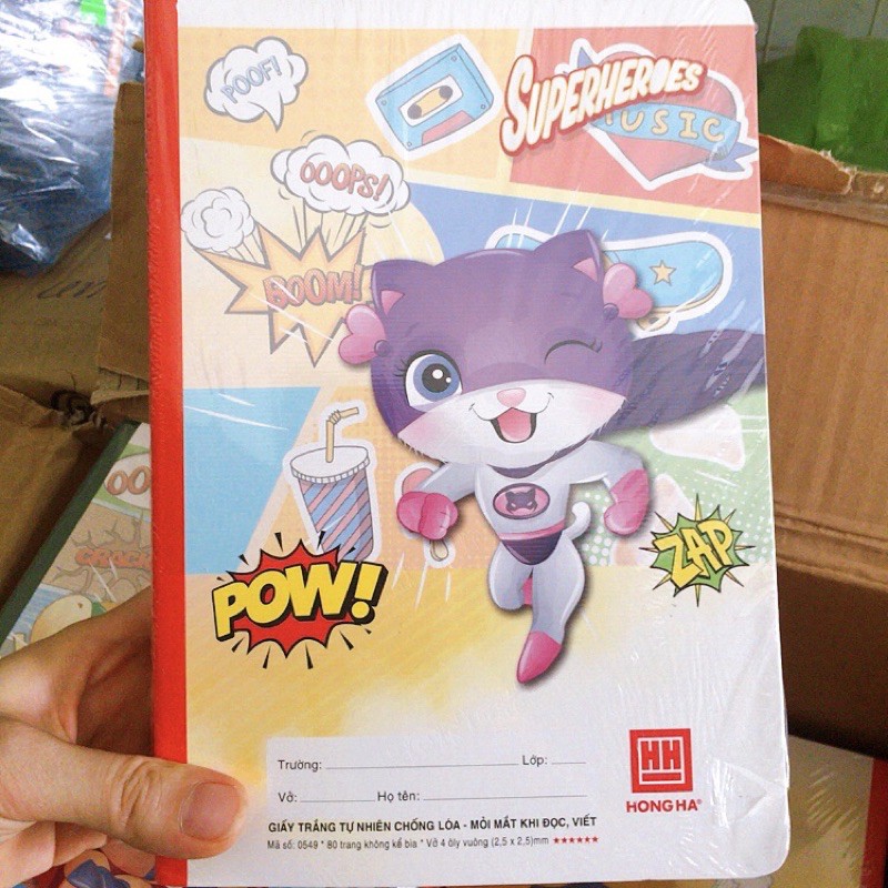 Vở ô ly 80 trang 6 sao Hồng Hà chống loá mắt