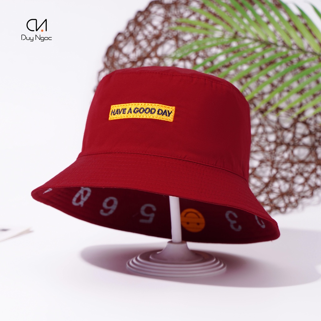 Nón Bucket Trẻ Em "Have a good day" - Duy Ngọc cao cấp, Size 50, đáng yêu, 2 mặt dễ phối đồ - 5716