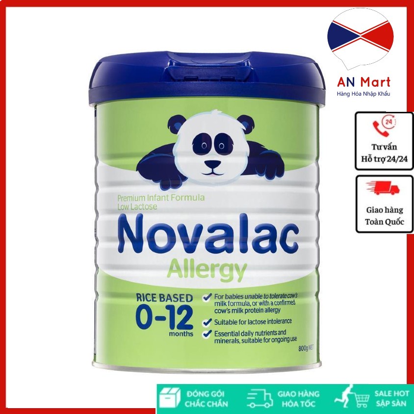 Sữa Novalac Allergy Premium Infant Formula Nhập Khẩu Nội Địa Úc Hộp 800g