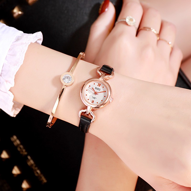 Đồng hồ thời trang nữ DZG-042 dây da PU cao cấp