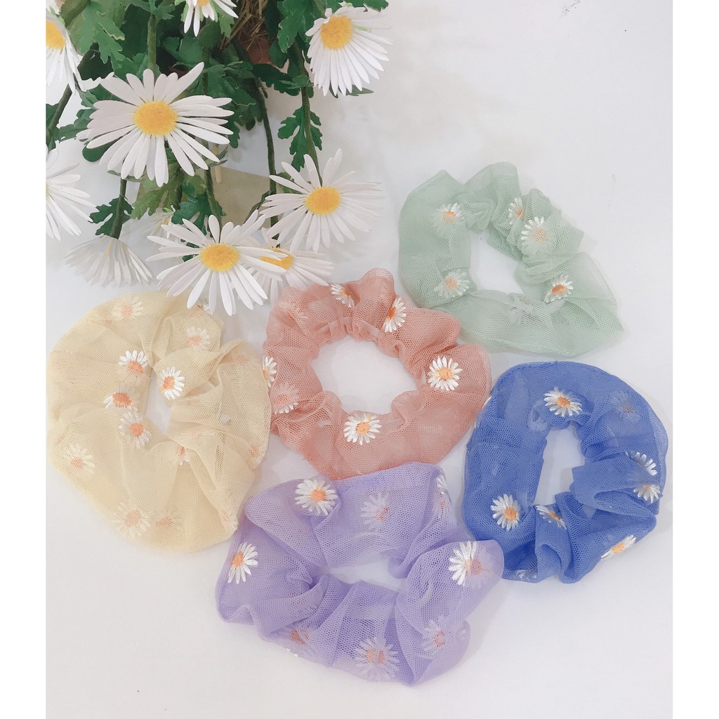 Scrunchie cột tóc Hoa Cúc Họa Mi xinh xắn