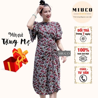 Đầm thun xuất hoa nhí rút dây cho mẹ, kiểu dáng trẻ trung năng động dưới 55KG |DAM TH078| MIUCO