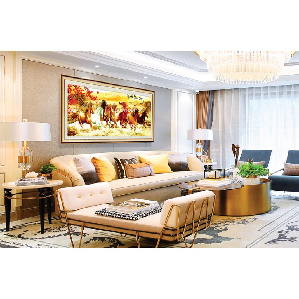 Tranh đính đá Mã đáo thành công - LV282 kích thước 188cm x 75cm