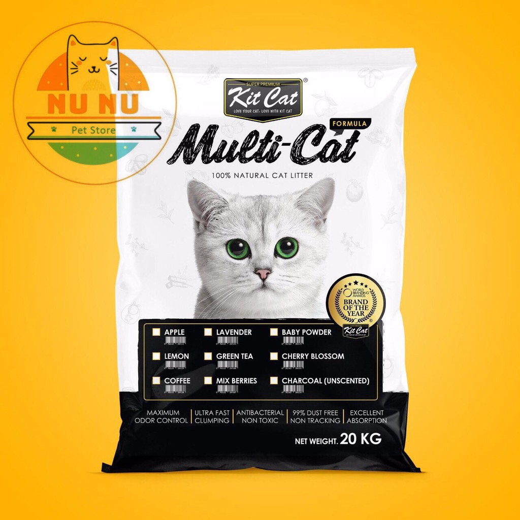 [CÁT KITCAT SIÊU KHỔNG LỒ, SIÊU TIẾT KIỆM] Cát vệ sinh cho mèo Kitcat - 20kg/30L