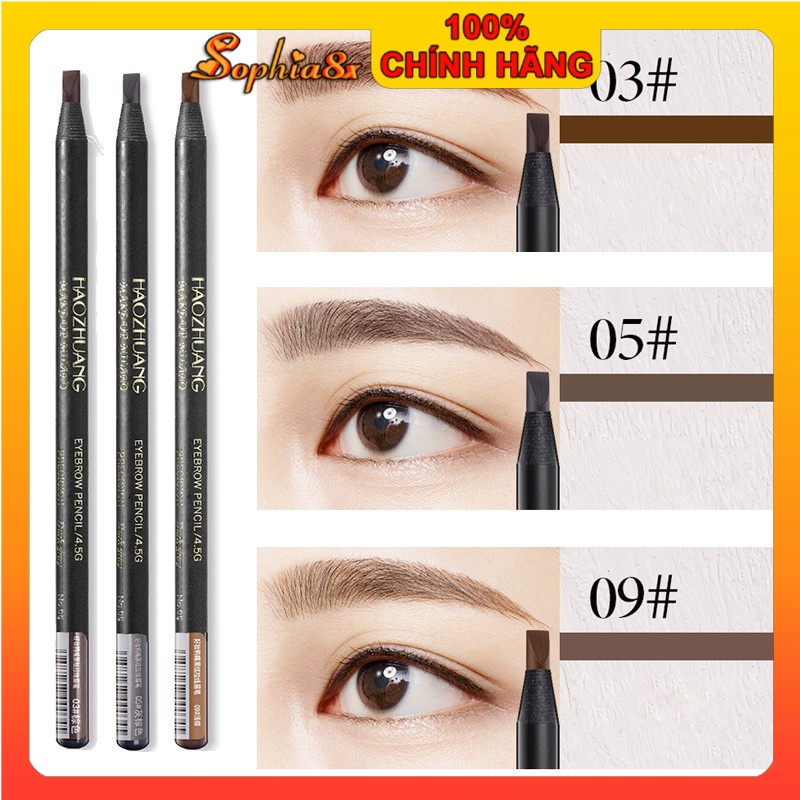 Chì xé kẻ mày phẩy sợi cao cấp Haozhuang Make Up Milano Eyebrow Pencil