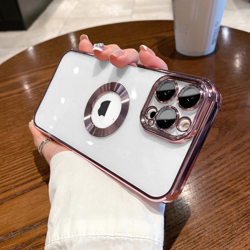 Ốp Điện Thoại Mềm Khoét Lỗ Logo Mạ Tản Nhiệt Chống Sốc Chống Bụi Cho iPhone 11 12 13 Pro max X XS MSX XR 7 8 plus SE 2020 2022