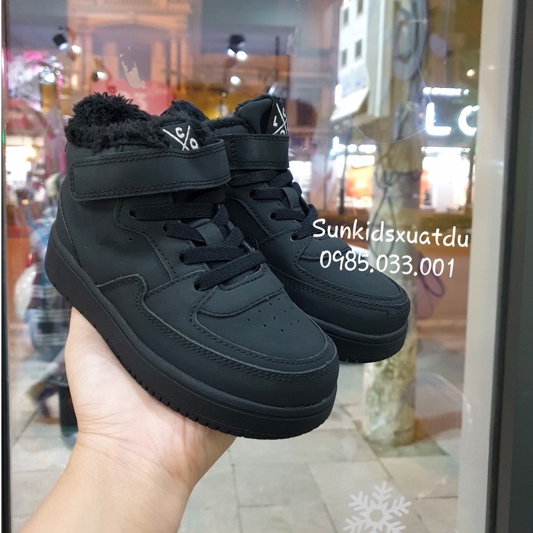 Sneaker cao cổ lót lông Đen