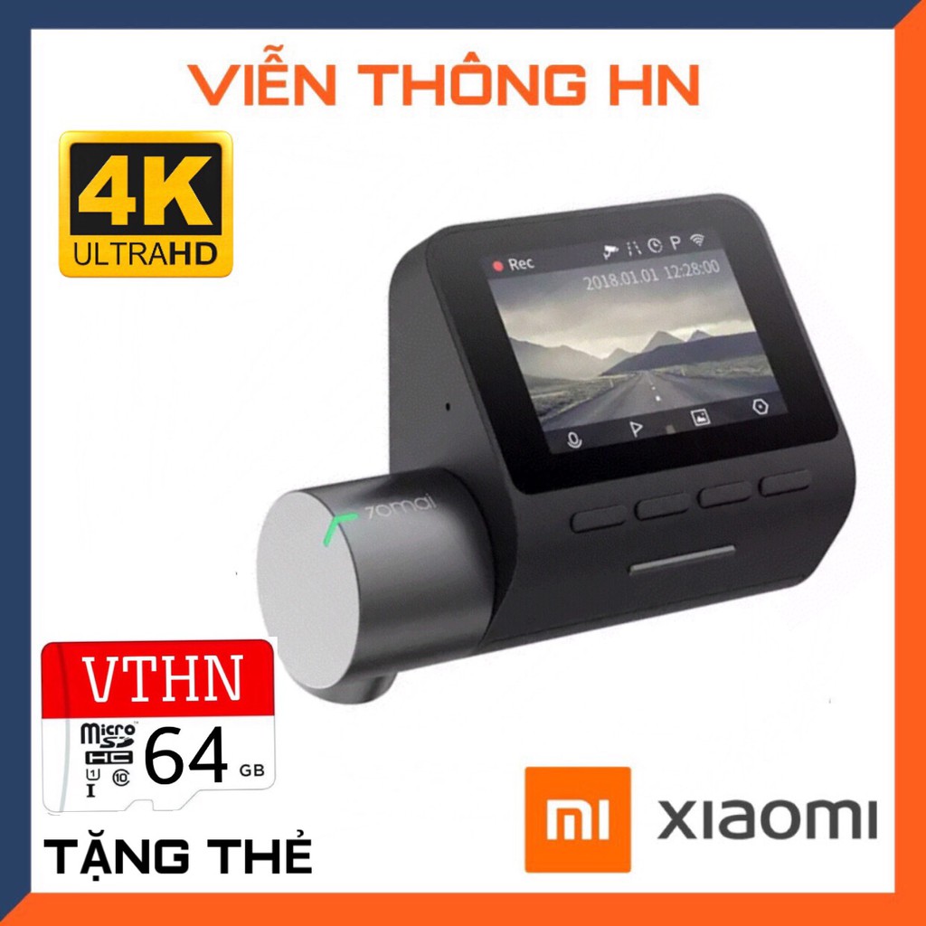 Camera hành trình oto 4k Xiaomi 70mai Dash Camera Pro - camera xe hơi ô tô xe hơi cao cấp - tặng thẻ 64gb - vienthonghn