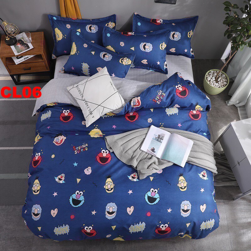 Bộ chăn ga gối set 4 món Cotton poly hàng Loại 1 nhập khẩu