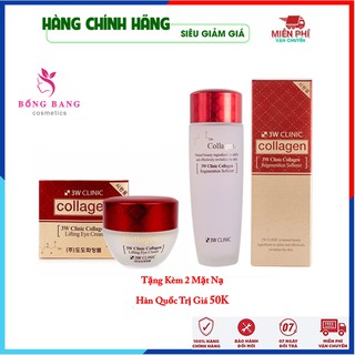 [Chính Hãng Hàn Quốc] Bộ dưỡng da săn chắc - Bộ dưỡng trắng da từ Collagen 3W Clinic Hàn Quốc [Nước Hoa Hồng +Kem Dưỡng]