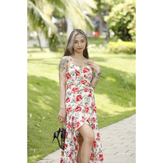 Đầm Thiết Kế Đầm 2 Dây Họa Tiết Hoa Maxi Đi Biển Có Mút Ngực Dịu Dàng - Vietlady Fashion