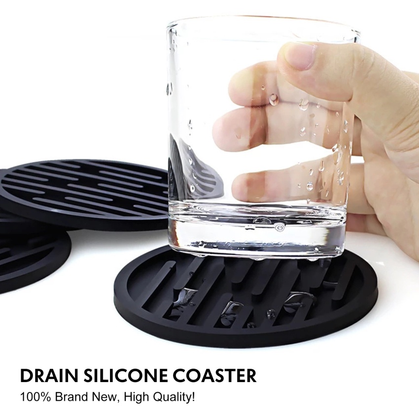 Đế Lót Ly Thủy Tinh Cách Nhiệt Hình Tròn Bằng silicone Dày 10cm