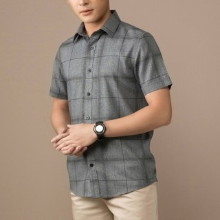 Áo sơ mi nam ngắn tay TQQ kẻ 2 màu trẻ trung K297CSC