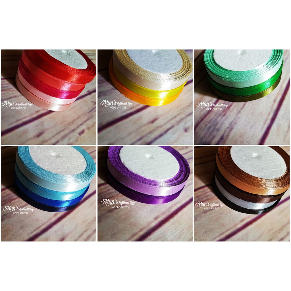 Ruy băng lụa 1cm cuộn 22 mét  - Nguyên liệu handmade, trang trí nơ, hộp quà