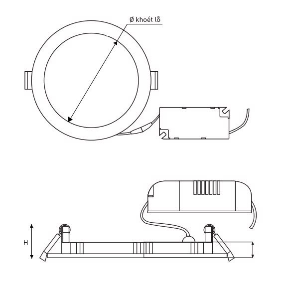 Đèn LED Downlight Âm Trần siêu mỏng Hiệu Panasonic NSD0631/ NSD0641/ NSD0661, đèn led âm trần siêu mỏng.