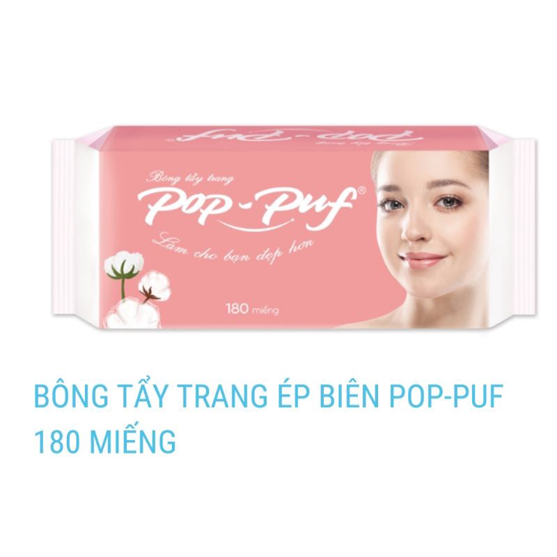 BÔNG TẨY TRANG ÉP BIÊN POP-PUF 180 MIẾNG