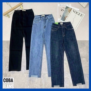 quần jeans nữ cắt gấu.quần bò jeans  nữ ống đứng cắt gấu co dãn phong cách sành điệu