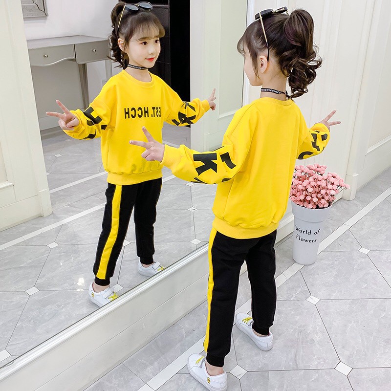 Bộ thu đông cho bé gái 18-45kg mẫu BEST cực kì sang chảnh, vài dày dặn ấm áp,hàng may kĩ.BEST02