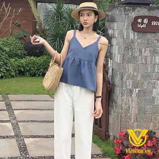 FREESHIP 99K TOÀN QUỐC_Set áo 2 dây baby doll kèm quần ống rộng < Siêu Hot 2019 >