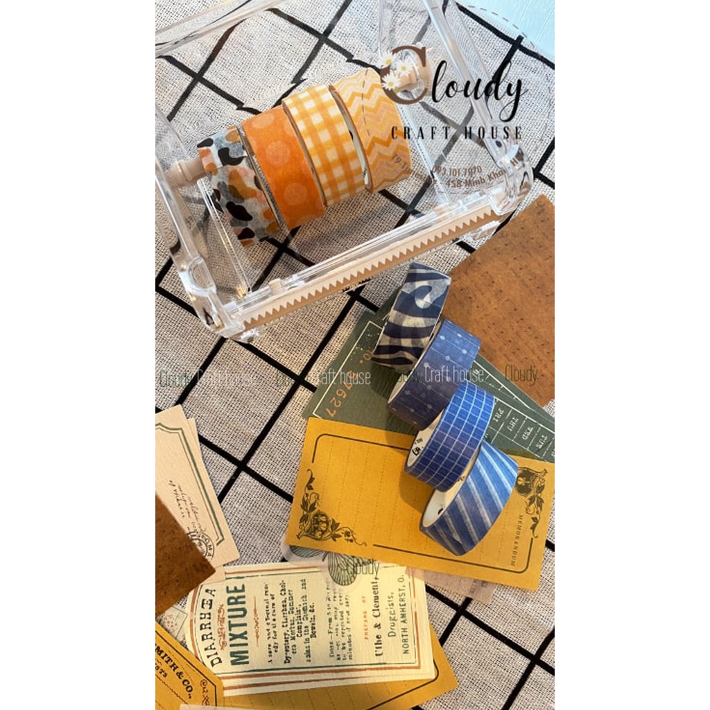 Băng keo washi tape nhiều hình cuộn dài 3m Cloudy Craft House - CCH102