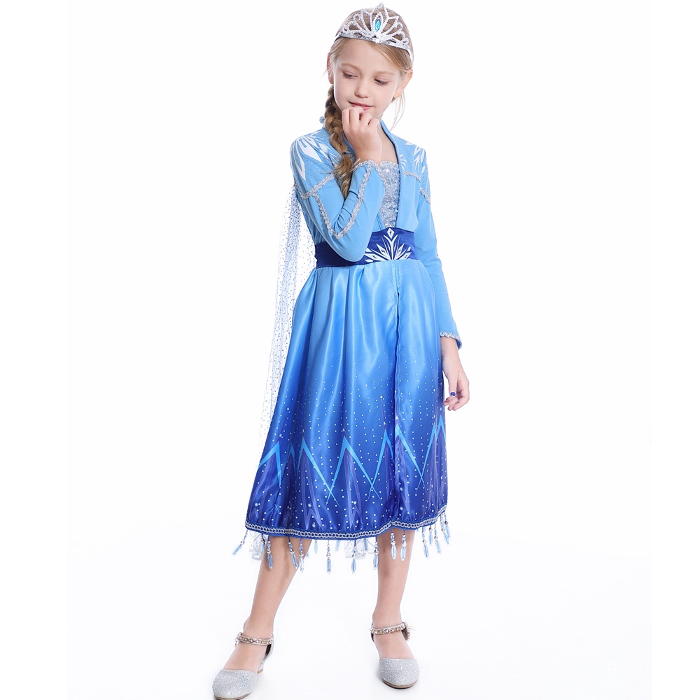 Mới Bộ Trang Phục Hóa Trang Công Chúa Băng Giá Elsa Dành Cho Bé Gái 2 Tuổi