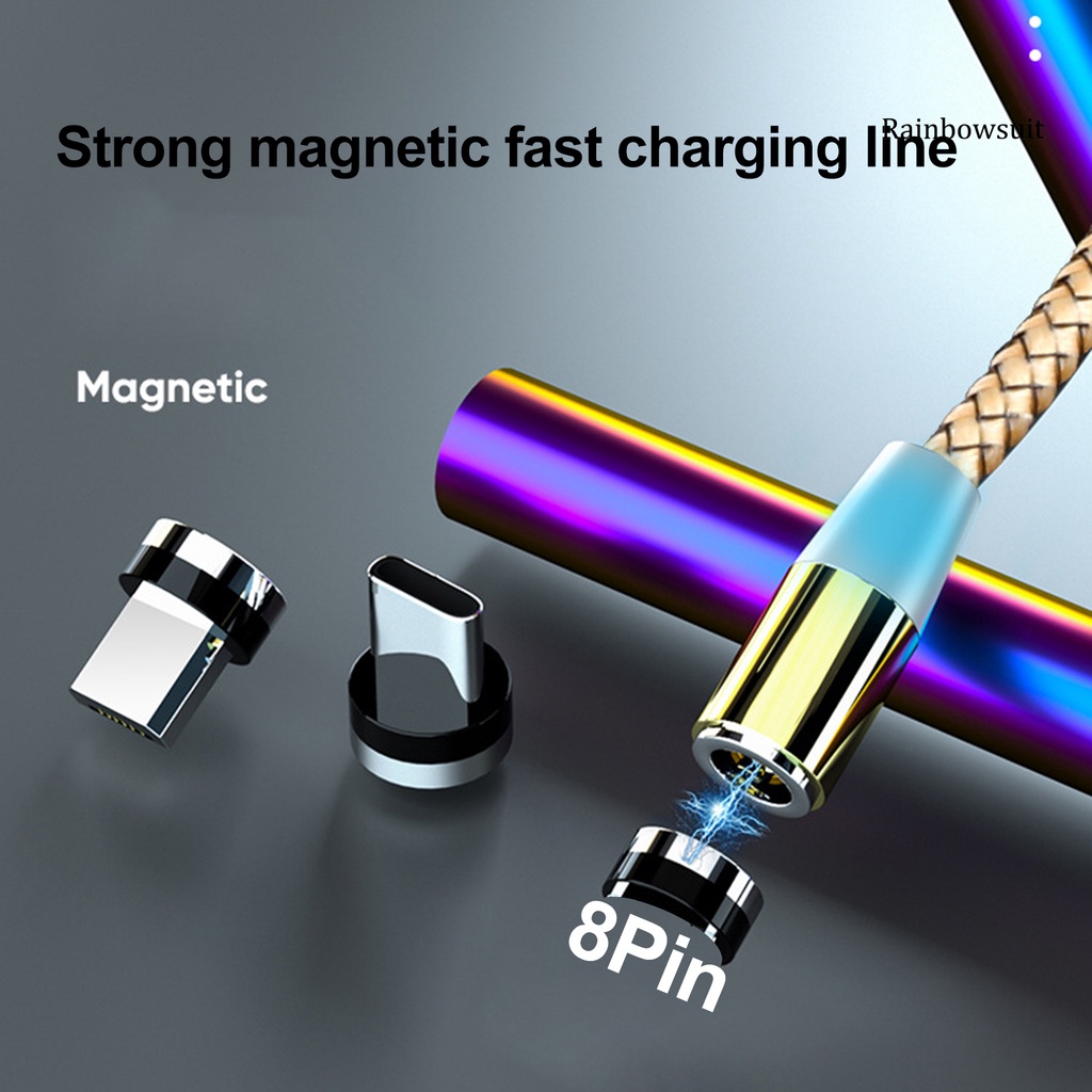 Dây Cáp Sạc Nhanh Từ Tính USB Type C Micro-USB 3A Thông Dụng Cho Điện Thoại Di Động