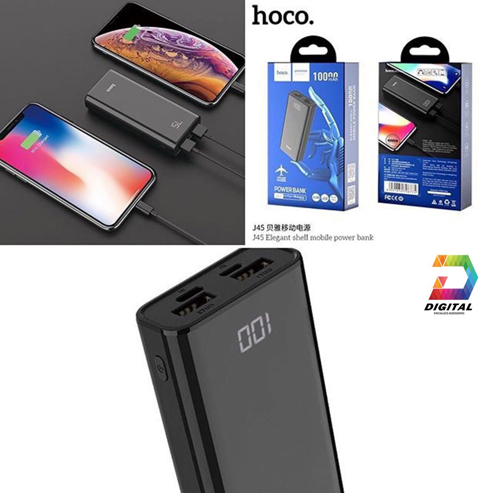 Sạc Dự Phòng Hoco J45 10000mAh chính hãng trang bị 2 cổng sạc