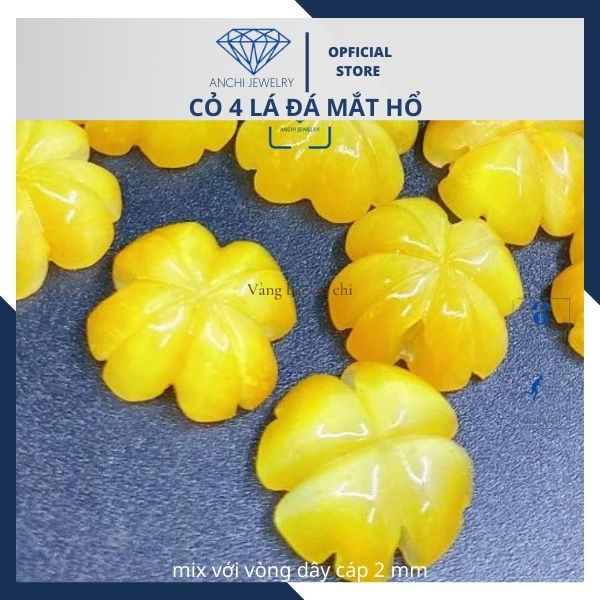Cỏ 4 lá đá ngọc sơn thủy Anchi jewelry