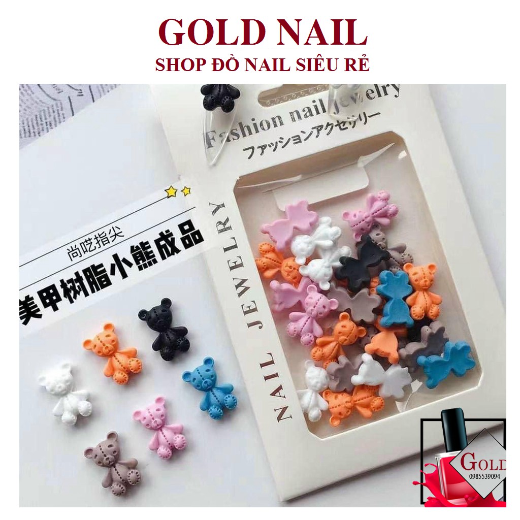 Charm nail, charm gấu gắn móng