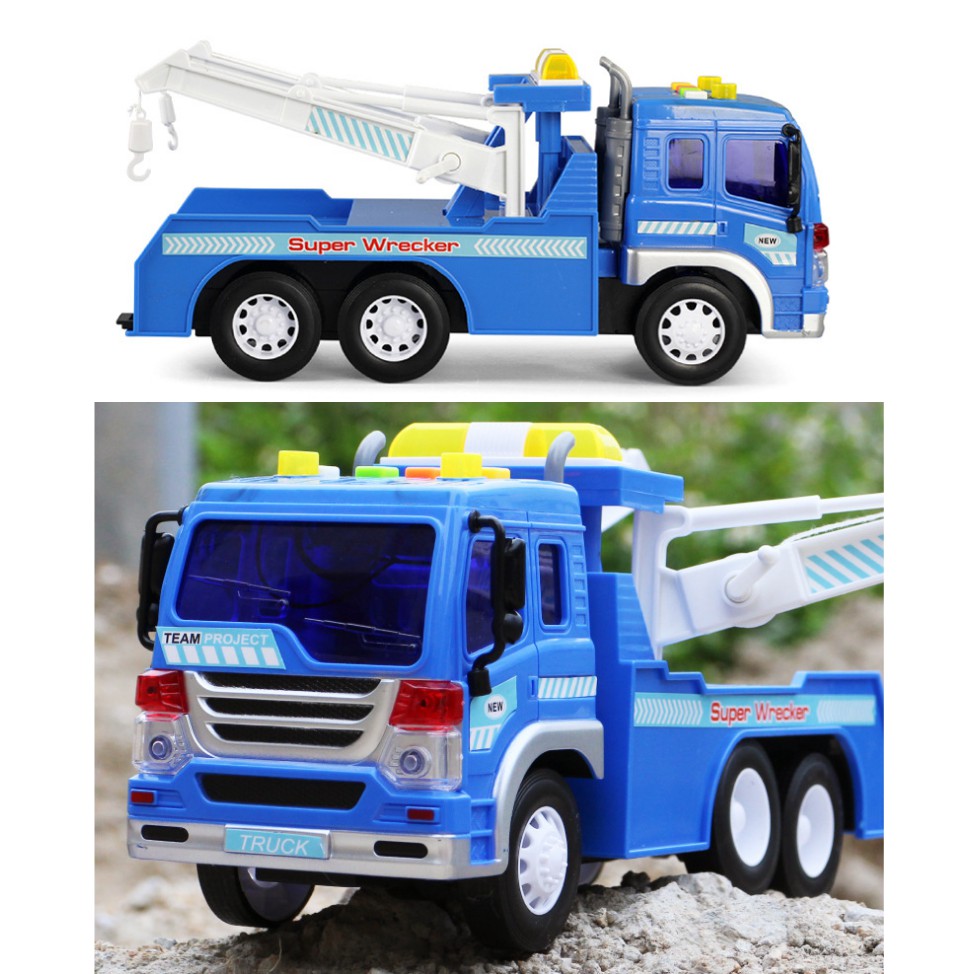 Đồ chơi trẻ em xe ô tô cứu hộ đẩy trớn có đèn và âm thanh mô hình xe tỉ lệ 1:16 bằng nhựa ABS